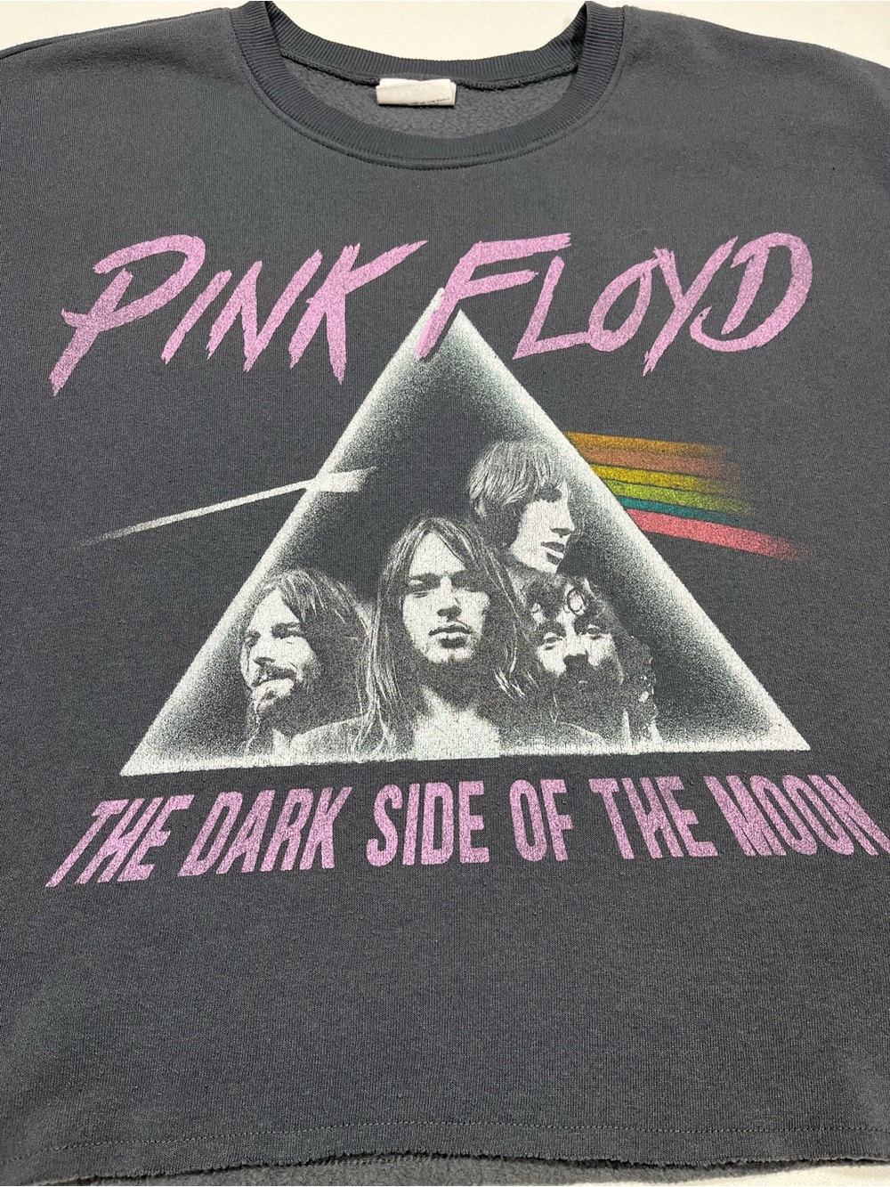 Pink Floyd Dark Side of the Moon Cropped Sweatshirt Gray Women’s XXL
